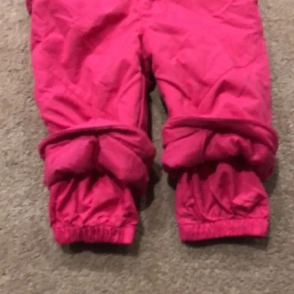 1989 place girls pink bib snow pants size 12-18 months .